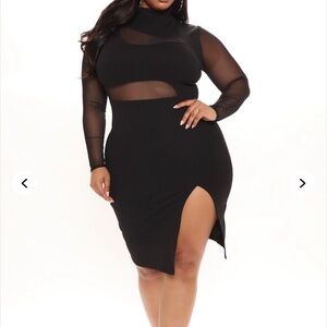 Black Mesh Midi Dress (Size 2X)